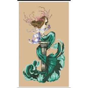 Chasing Dreams Mermaid Cross Stitch Kit, mermaid needle point, craft kit #392